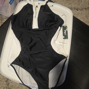 Black and White One-Piece Swimsuit